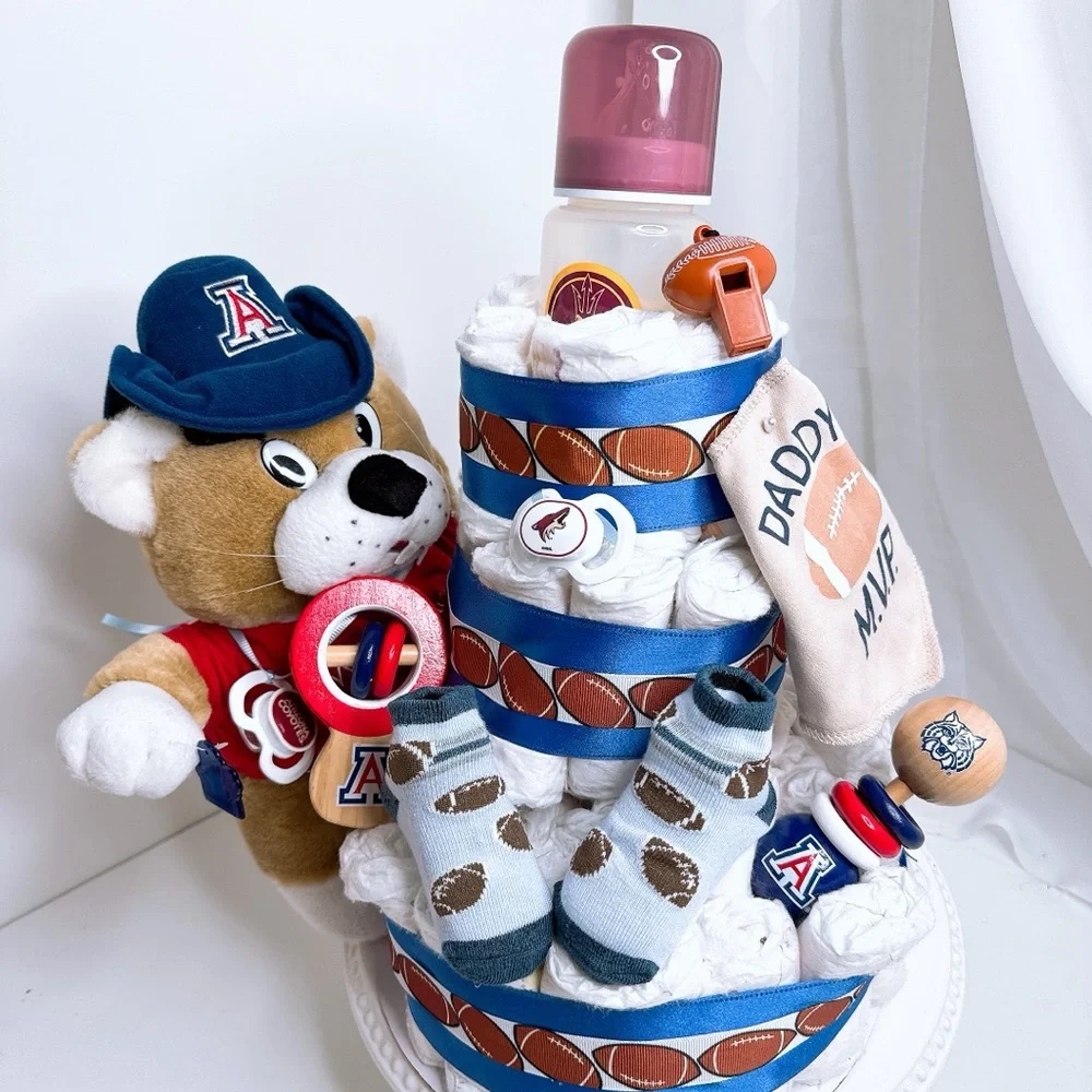 Sport Football Diaper cake, Baby shower gift